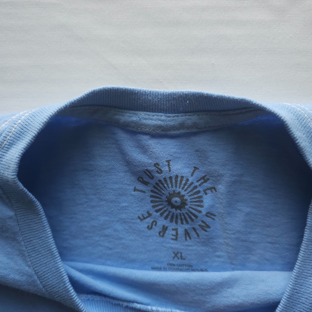Van Gogh Flowers Graphic T-Shirt Blue Size X Large Relaxed Fit Short Sleeve - Picture 4 of 10